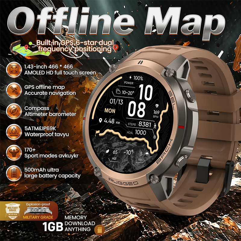 Korean Men Lifestyle - Men Smart Watch GPS Offline Maps